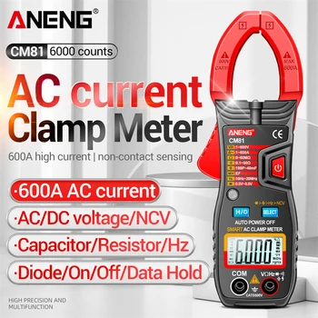 ANENG 6000 de Capete de acuzare Digital ampermetric DC/AC Tensiune Curent Rezistență Frecvență Capacitate Tester Auto Gama NCV Multimetru