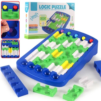 IQ Logic Traseu Puzzle Șirag de mărgele de Formare Minte Rula Cursa de 60 de Provocări Creierul Intelectual Jucărie pentru Copii Maze Ball Joc de Bord