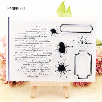 PANFELOU Text cu cerneală marcaj Transparent Silicon Cauciuc Clar Timbre desene animate Scrapbooking/DIY Paști, Halloween, album de nunta