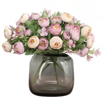 Multicolor Ceai de Trandafiri vaze pentru acasă decorare accesorii fals daisy floare de plastic decorative nunta flori Artificiale ieftine