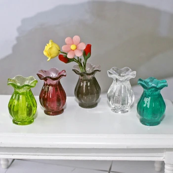Casă de păpuși 1:12 Colorate Mini Ghiveci de Ceramica Manual DIY Casa Papusa de Bucătărie din Ceramică Ornament Decora Vaza