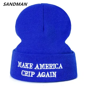 SANDMAN de Înaltă Calitate Scrisoare FACE AMERICA CRIP din NOU Casual Căciuli Pentru Barbati Femei de Moda Tricotate Pălărie de Iarnă Hip-hop Chelioși Pălărie