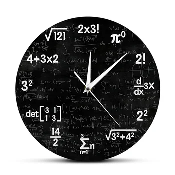 Ecuații matematice și Notații Matematica Tabla Geek Ceas de Perete Educativ Cadouri Pentru Copii, Profesori de Școală Decor sală de Clasă