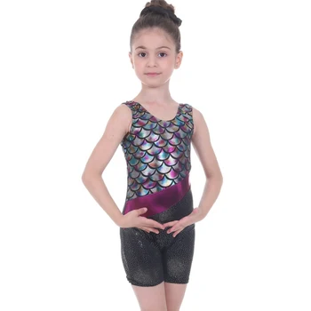 Noi Fără Mâneci Aurire Fete Gimnastica Tricou Salopete Body Adolescenti Si Copilul De Balet, Dans, Costume De Dans