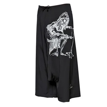 Yohji Yamamoto Pictate Manual Chitara Muzician De Imprimare Întunecată Vânt Pentru Bărbați Și Femei Necultivate Pantaloni Culottes Pentru Bărbați Prod