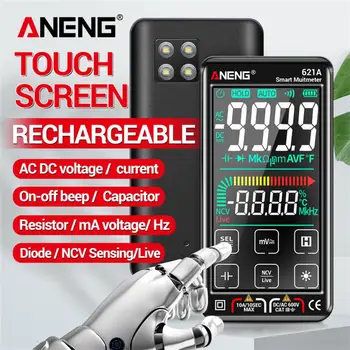 ANENG 621A Inteligent Multimetru Digital Touch Screen 9999 Contează Multimetro Tester pentru Tranzistor True RMS Auto Gama DC/AC 10A Metru