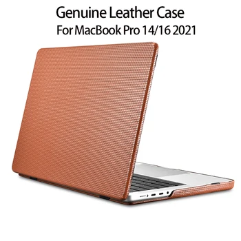 Piele Pentru Macbook Pro 14 Caz 2021 Piele A2442 pentru Macbook Pro 16 2021 Caz A2485 Real Laptop Piele Acoperi