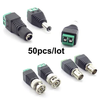 50x BNC DC masculin feminin Conectori de putere plug terminal adaptor jack plug 5.5mmx2.1MM Coaxial Cat5 pentru Benzi cu Led-uri Lumini aparat de Fotografiat CCTV