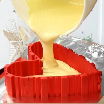 4 Buc Splicable Silicon Tort Mucegai pentru Bucatarie Combinație de Copt Mucegai DIY Ou Omletă Desert Bakeware Pan Instrumente de Decorare