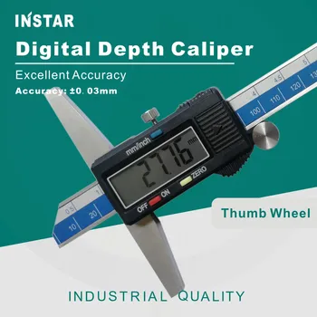 INSTAR Digital de Adâncime Șublerul Cârlig 0-150mm 200mm 30mm Industriale de Calitate limitator de Adâncime Instrumente de Măsurare 0,01 mm