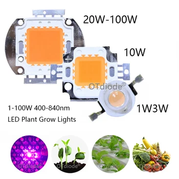 400nm-840nm Spectru Complet Crească Lumina 1W 3W 10W 20W 30W 50W 100W Putere Mare LED COB Margele 45mil Bridgelux Chip Pentru Plante Cresc