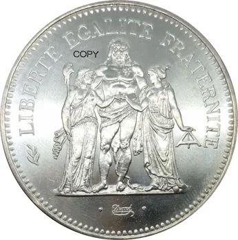 1975 Franța Aur De 50 De Franci Piedfort Hercules Din Metal Alama Copia Monede