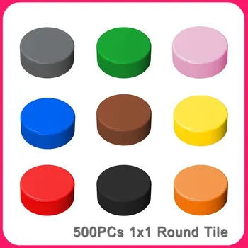 450PCs 31colors Plat Rotund Faianta 1x1 Pixel Art Blocuri Partea Dreaptă DIY Lumineze Cărămizi Compatibil Asamblează Particule