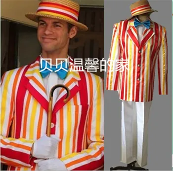 costume de halloween pentru adulti barbati Mary Poppins Bert cosplay costum de haine personaj de film Dick Van Dyke costume pentru Adulți 11