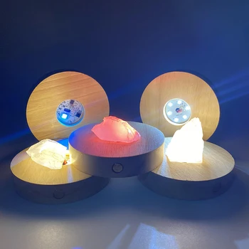 Atingeți Exigibilă de Lemn Lampă Titularul de Bază Pentru Sfera de Cristal USB Lumina de Noapte DIY LED Aromoterapie săruri Minerale Lumină Accesorii