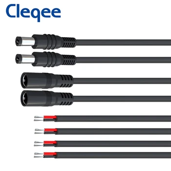 Cleqee 5pairs 5.5x2.1 DC Plug de sex Masculin sau Feminin Conector de Sârmă Goale Deschide Capăt de Cablu Pentru Benzi cu LED-uri de Lumină Repaire, sursa de Alimentare DC