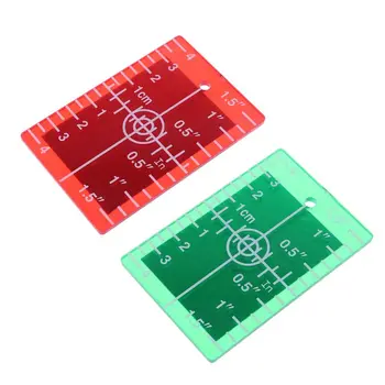1 Buc Inch/cm Țintă cu Laser Card-Placă De Rosu/Verde cu Laser de Nivel Poate Fi Agățat Pe Perete și Podea, ușor Și Ușor De Utilizat