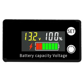 Capacitate baterie Tester LCD Ecran Color DC Voltmetru Cu Alarmă Funcția de Temperatură Pentru Electromobile 8-100V