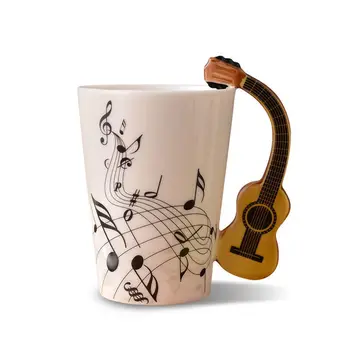 Creative Muzică Vioară, Chitară Cana Ceramica de Cafea Ceai Lapte Suficient Cani cu Maner Cana de Cafea Noutate Cadouri drăguț cupa