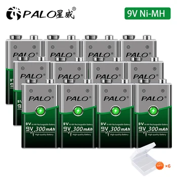 PALO 12buc 9V Acumulator 300mAh 6F22 9v nimh Baterii NI-MH pentru Multimetru Microfon cu Control de la Distanță Jucărie KTV