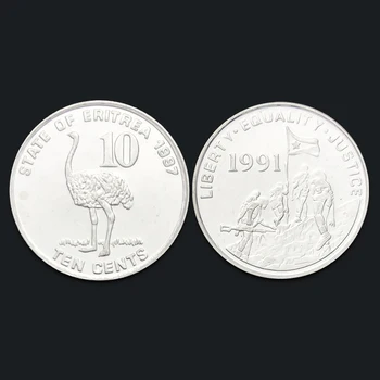 Eritreea 10 Cenți 1997 Original, Autentic Monede 100% Reale Emiterea De Monede De Colecție, Unc Africa