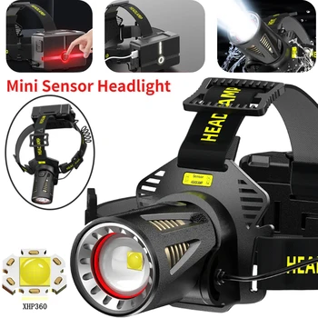 Senzor Far XHP360 LED Lampă de Cap USB Reîncărcabilă Lanterna Super-Luminos Lanterna de Cap 2000 LM Lumina Cap pentru Camping în aer liber