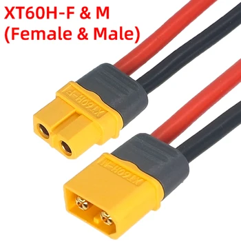 Adune XT60 Cablu Conector de sex Masculin de sex Feminin XT60H Plug cu Teaca Acoperi 14AWG 12AWG Siliciu, Sârmă pentru RC Acumulator Lipo FPV Drone