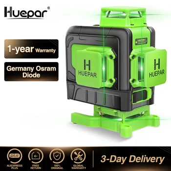 Huepar 16 linii 4D treacă Linia de Nivel cu Laser Fascicul de Verde Conformitate Cu baterie Li-ion Pentru Tigle Multifuncțional & Control de la Distanță