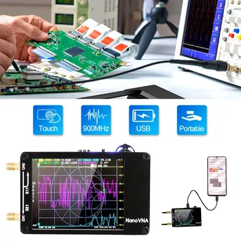 Vector de Rețea Antena Analizor de 10KHz-1.5 GHz MF HF VHF UHF W/ Shell SD Card Slot Supprt 32G Digital Nano VNA-H Tester