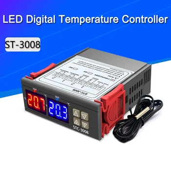 Dual Digital Controler de Temperatura Două Ieșire Releu Termostat Termostat 10A Incalzire Racire STC-3008 12V 24V 220V