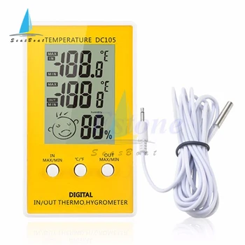 LCD Digital Termometru Higrometru DC105 Temperatura Umiditate Metru Reglementare Interioară în aer liber Stație Meteo Instrument de Diagnosticare